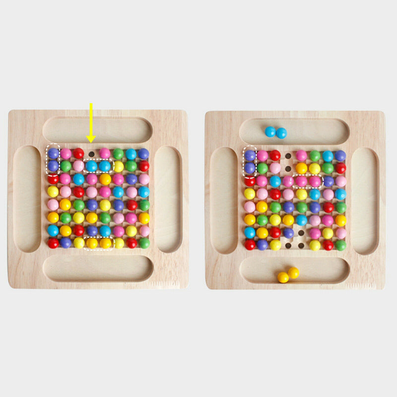 Montessori Educational Wooden Toys for Toddlers, Wooden Board Beads Game,