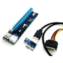 USB3.0 PCI-E Express 1x To 16x Extender Riser Card Adapter SATA 6 Pin Cable Hot