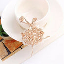 Luxury Crystal Brooch Ballerinas Dancer Breastpin Colorful Flower Alloy PlatP2Z3