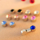 12 Pairs 4/6/7mm Round Multicolor Crystal