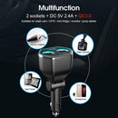 A21Q Dual USB 5V 2.4A QC3.0 LED Digital Car Phone Charger w/Lighter Sockets
