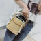 Women Straw Handbag Tote Summer Holiday Woven Bucket Bag Leisure Chain Shou H9W7