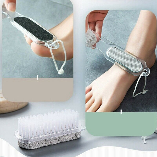 Home Foot Pumice Stone 4 In 1 Stone Dead Skin Remover Brush Pedicure Grindi Q5D1
