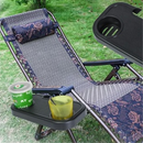 Chair Lawn Black Cup Holder For Zero Gravity Patio Lounge Pool Beach Side Tray--