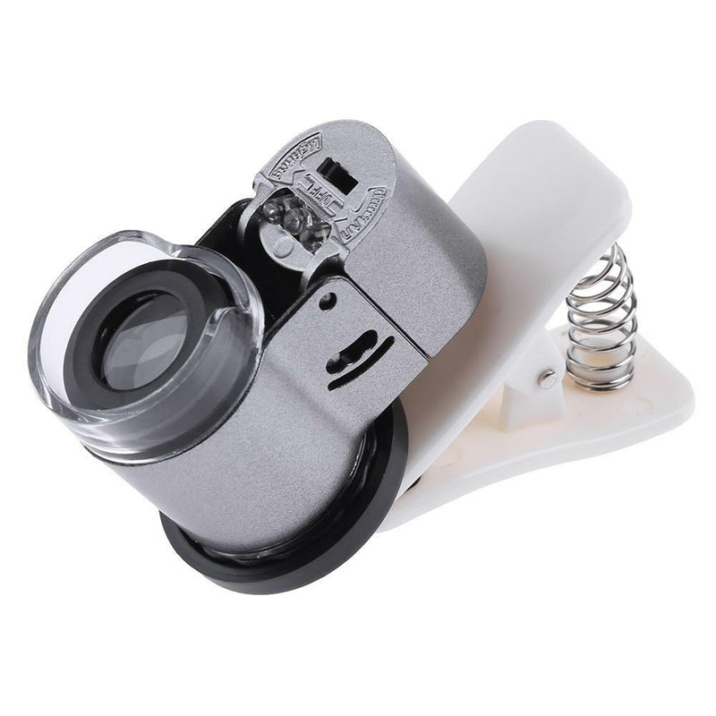 65X Zoom Clip-on Microscope LED + UV Light Magnifier Micro Lens for Mobile Phone
