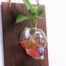 Skeleton Head Hanging Glass Hydroponic Flower Planter Vase Home Garden Decor