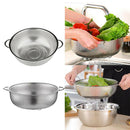 2x Colander Strainer Food Sifter Noodles Drainer Basket W/ Handles Kitchen