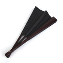Men's Black Spun Silk Calligraphy Painting Writing Dancing Folding Hand Fan