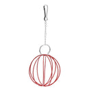 Stainless Steel Plating Pet Hay Manger Food Ball Rabbit Grass Rack (Red) A