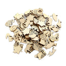 50 Sets Animal Shapes Blank Wood Heart Embellishments Wood Birds Slices for