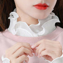Lady False Collar Cuff Set Stand Ruffles Half Shirt Detachable False Faux Collar
