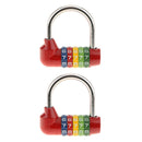 2pcs 5-Digit Security Combination Lock Bag Suitcase Padlock Number Code Red