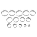 Stainless Steel Round Cookie Biscuit Cutter Molds Set 14 Pieces Heavy Duty