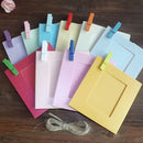 10PCS Mini Hanging Photo Frames DIY 6'' Picture Clip Rope Album Card Deco Dwgp