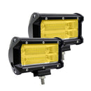 5'' Inch 72W LED Work Light Bar Flood Driving Fog Lamp Truck Boat Offroad Yell.