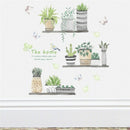 Garden Plant Bonsai Flower Butterfly Wall Stickers Home Decor Living Room K M8D7