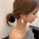 Beauty Women Tassel Round Shell Long Dangle Stud Earrings Party Jewelry Fashion