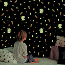 3pcs/set Luminous Rabbit Carrot Wall Stickers Waterproof Room Decor Decals