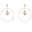 Exaggerated Large Round Pendant Earrings Female Sea Shell Hanging Earrings