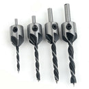 4pcs HSS Countersink Wood Drill Steel Countersink Drill Set 5 Flute 3mm-6mm M&O