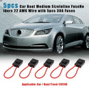 5pcs 22 AWG Wire Medium Inline Fuse Holders with 5pcs Fuses for Car Marine