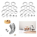 2x 14 Piece Stainless Steel Round Cookie Cutter Kit Scone Cutter