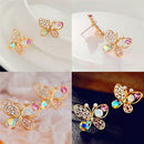 Ladies Chic Lovely Crystal Rhinestone Hollow Butterfly Ear Stud Earrings Gift FT