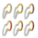 6Pcs Fashion Ear Cuff Set Earring Women Colorful Crysatl Cartilage Ear Clip G BX
