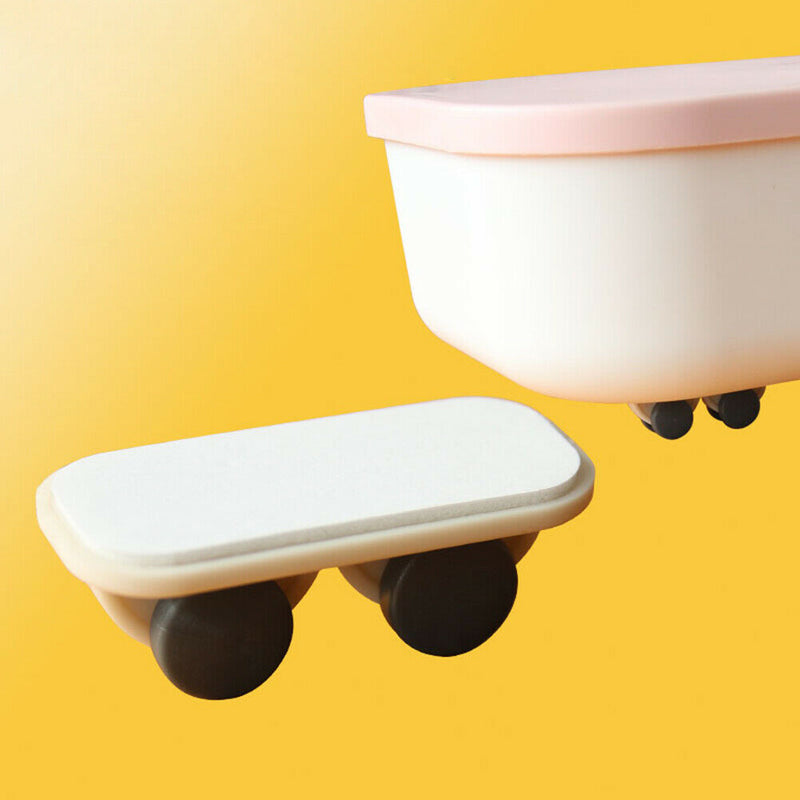 4pcs Long Fixed Casters One-Way Wheel Plastic Trash Can Undirectional Wheel