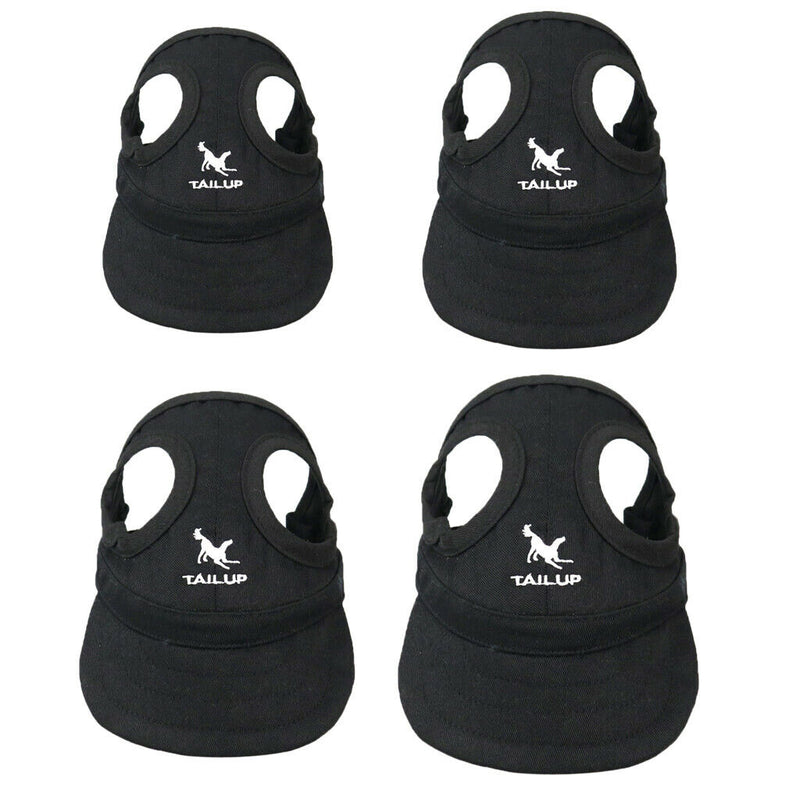 Baseball Hat Sun-shading Bucket Cap with Ear Holes For Dog Pet Cats Black S