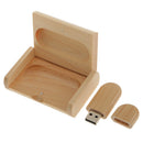 16G USB2.0 Memory Stick Thumb Pen Drive U-disk w/ Mini Maple Wood Oval Gaine