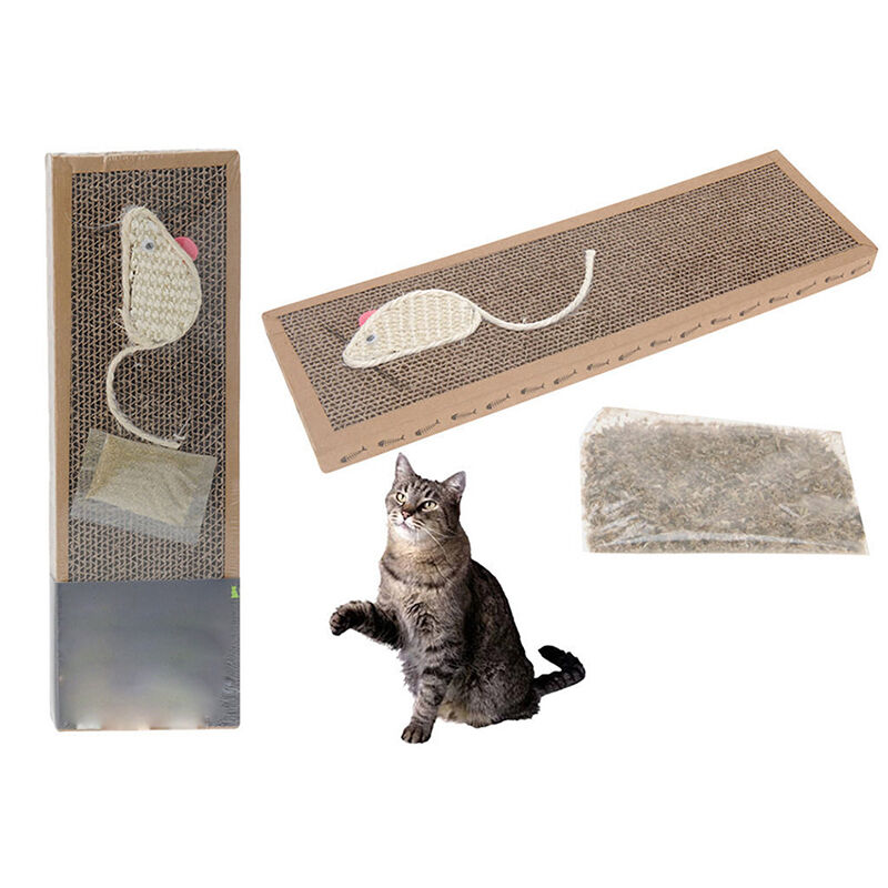 Pet Cat Scratching Board Scratcher Matstle Bed Pad WithCatnip Toys