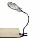 LED Large Lens Lighted Lamp Top Desk 2x 5x Magnifier Magnifying Glass With EMC