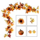 177cm Artificial Maple Leaf Berries Sunflower Pumpkin Garland Hanging Vine DH9B1