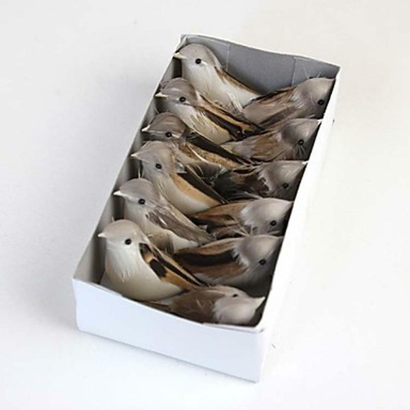Pack 24Pcs Artificial Feather Bird Foam Birds Home Table Decor Photo Props