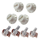 4pcs 500K Push Pull Short Shaft Audio Taper Potentiometers + Volume Control