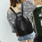 Punk Women Rivets PU Leather Zipper Backpack Teen Girls Casual Shoulder Bag A
