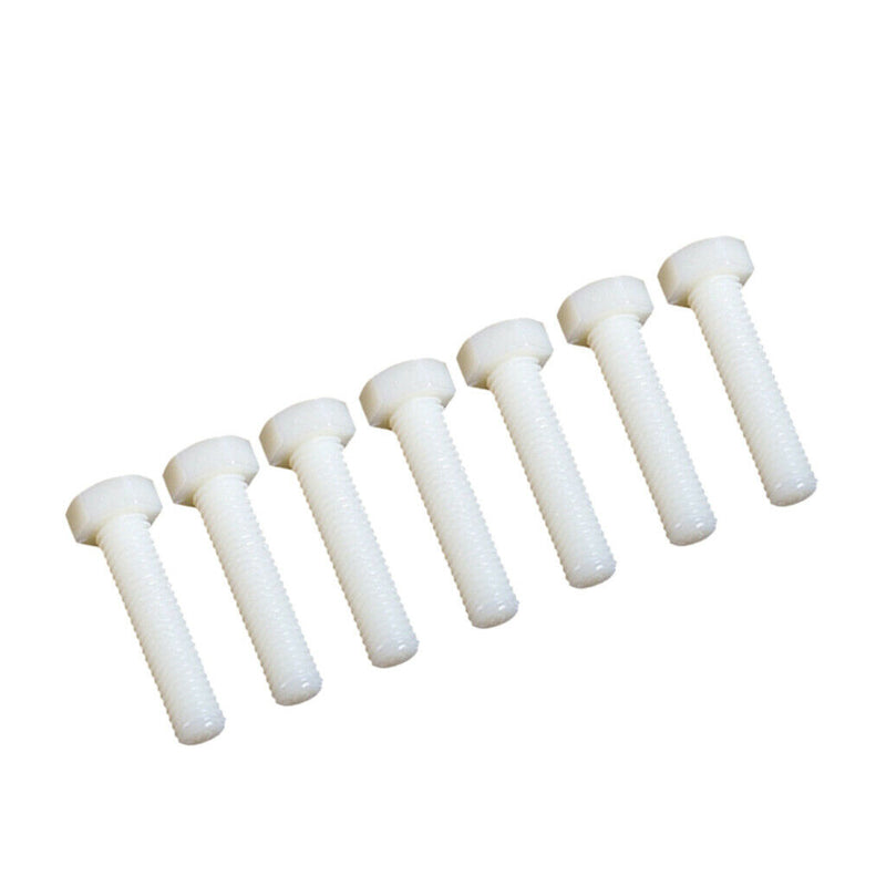 50pcs M5x25mm Plastic Screws Head Cap Hex Bolts Hexagonal Screws White