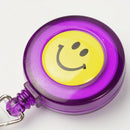 Smiling Face Retractable Pull Chain Badge ID Holder Reel Recoil Key Ring Clip