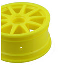 4PCS RC Yellow Wheel Rim with 10-Spoke Plastic DIA 52mm Fits for 1/10 On-ro