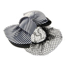 Black White Color Stripe Bow Deco Net Hairspray Hair clip N4V5