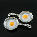 5PCs Charms Alloy Retro Frying pan with Eggs Jewelry Making Pendant Charm A L6W9
