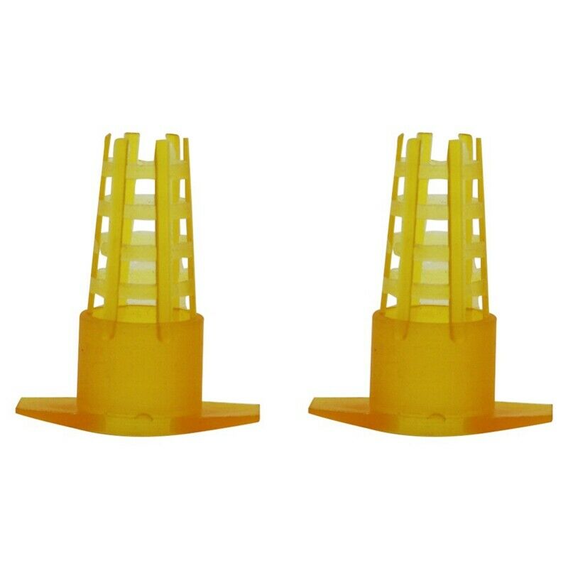 300Pcs Beekeeping Tools Cell Protector Cages Yellow Plastic Bee Queen Cage