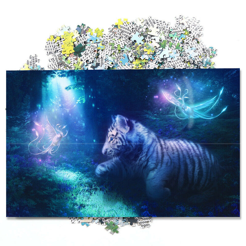 1000pcs DIY Paper Picture Puzzles Jigsaw Tiger Spirit Bird Intelligent Toys