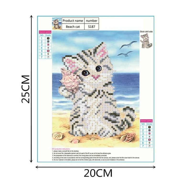 5D DIY Diamond Painting Cat Cross Stitch Embroidery Mosaic Kit Needlework