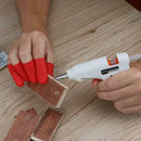 Anti-slip Hot Glue Gun Finger Caps Silicone Finger Cover Sleeve (Red 5pcs)