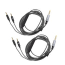 2 Pieces 3.5mm To 2.5mm Cable With Mic For  Headphones Black
