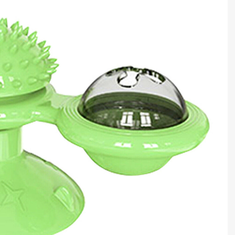 Cats Puzzle Turntable Windmill Ball Interactive Toys Pet Supplies (Blue) A