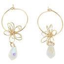 Crystal Water Drop Ring Earrings Are Not Easy To Fall Off, Flowers, Ladies,