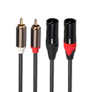 2x Audio 5 Foot 2 XLR Male to 2 Male Patch Cable XLRF to Dual RCA Audio Cord